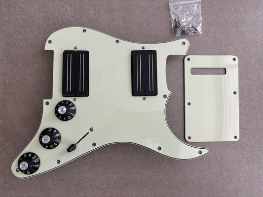 Stratocaster Electric Guitar Pickguard Loaded w/ Bare Knuckle Black Hawks 5 Way Switch